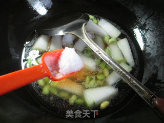 毛豆鸡心烧冬瓜的做法步骤：6