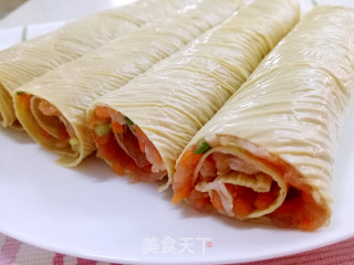 豆油皮鲜肉卷的做法步骤：5