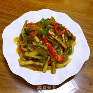 洋葱香干炒肉丝的做法步骤：9