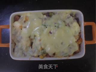焗什锦海鲜饭的做法步骤：13