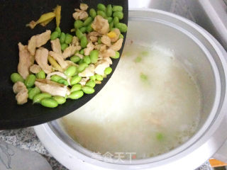 毛豆鸡肉粥的做法步骤：10