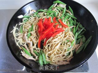四季豆肉丝炒面的做法步骤：10