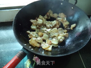 干烧酸辣腊肉的做法步骤：4