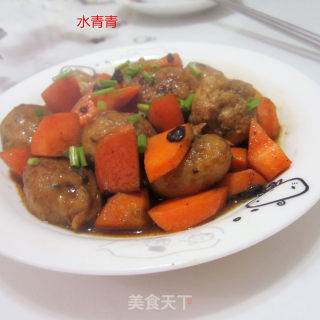 胡萝卜炒丸豆豉香的做法步骤：11