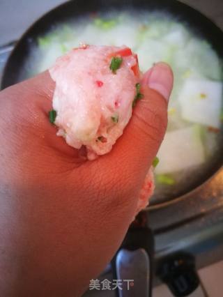 青豆冬瓜圆子汤的做法步骤：7