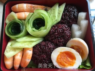 糟虾黑米饭团便当的做法步骤：8