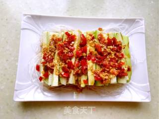 剁椒蒜蓉粉丝蒸丝瓜的做法步骤：8