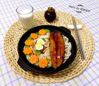鳗鱼时蔬乌冬面的做法步骤：9