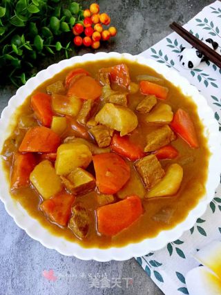 咖喱土豆胡萝卜牛肉的做法步骤：9