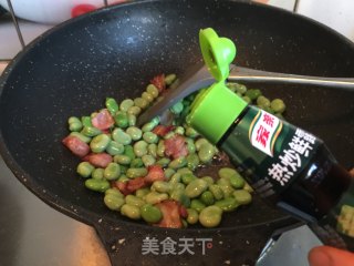 培根炒蚕豆的做法步骤：6