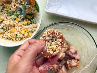 蟹味菇鸡翅包饭的做法步骤：6