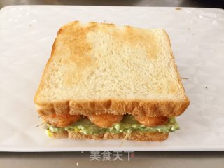 鲜虾牛油果三明治的做法步骤：12