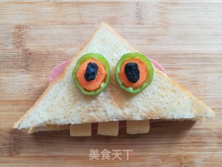 百变大眼怪三明治的做法步骤：13