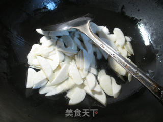 茭白炒白米苋的做法步骤：3
