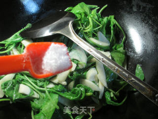茭白炒白米苋的做法步骤：6
