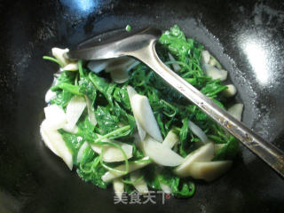 茭白炒白米苋的做法步骤：7