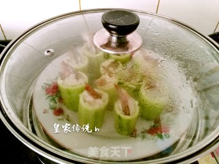 丝瓜鲜虾盅的做法步骤：7