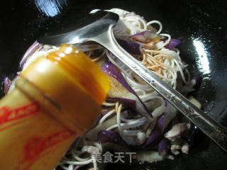 肉丝茄子炒面的做法步骤：4