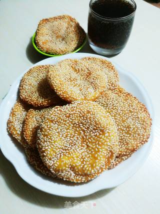 简易芝麻南瓜饼的做法步骤：9