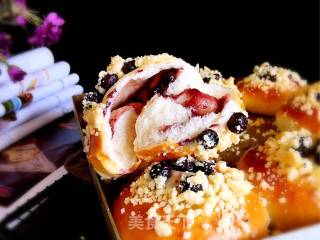 酥粒蓝莓面包的做法步骤：15