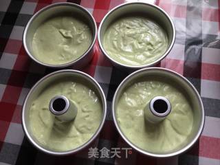 菠菜翠绿戚风蛋糕的做法步骤：12
