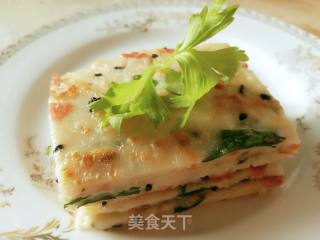 土豆丝火腿鸡蛋煎饼的做法步骤：7