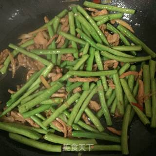 豆角炒肉丝的做法步骤：7