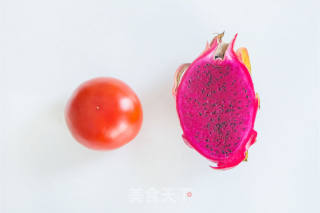 美白瘦身的火龙果番茄汁的做法步骤：1