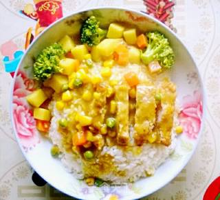 咖喱猪扒饭的做法步骤：1
