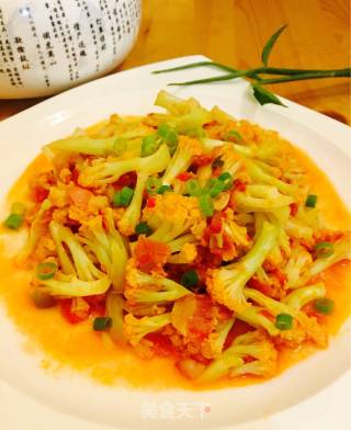 蕃茄炒花菜的做法步骤：12