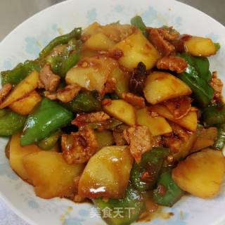 鱼香土豆青椒肉片的做法步骤：14