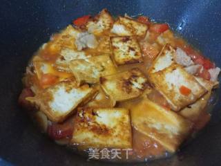 番茄烩煎豆腐的做法步骤：10