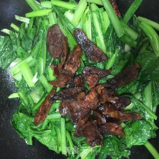 小白菜炒腊肠的做法步骤：7