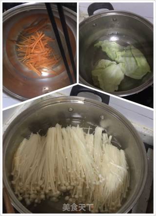 凉拌油豆腐金针菇的做法步骤：2