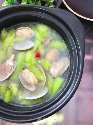 花蛤翠衣丝瓜的做法步骤：9