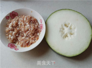 冬瓜蒸肉末的做法步骤：1