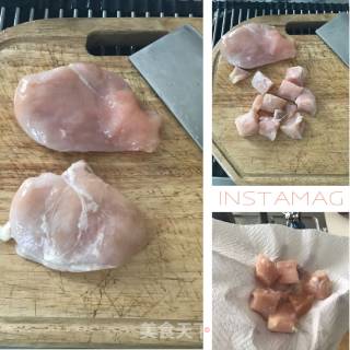 葱段煎鸡肉的做法步骤：2