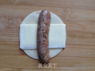 饺皮芝士烤肠的做法步骤：8