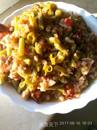 酸豇豆炒肉末的做法步骤：6