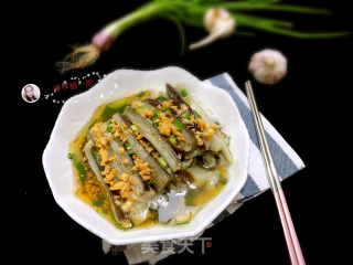 金蒜咸蛋黄油泼茄子的做法步骤：11