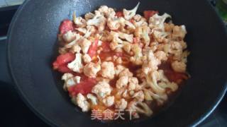 番茄炒菜花的做法步骤：5