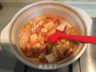 韩式牛肉泡菜汤的做法步骤：6