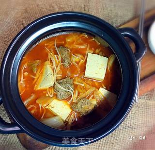 韩式牛肉泡菜汤的做法步骤：11
