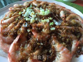 蒜蓉粉丝蒸虾（快手菜）的做法步骤：5