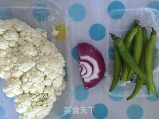 杭椒炒有机花菜的做法步骤：1