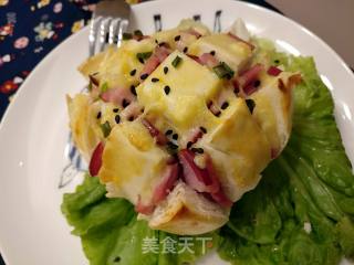芝士烤馒头，冷馒头的华丽转身的做法步骤：4