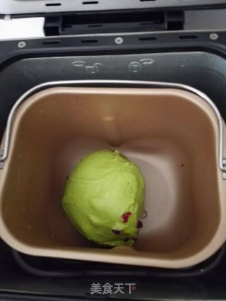 抹茶蔓越莓软欧的做法步骤：4