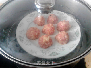 清蒸雪梨肉丸的做法步骤：6