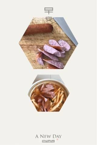 泡菜芝士年糕锅仔的做法步骤：7