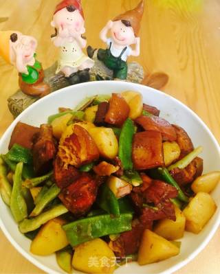 土豆豆角炖红烧肉的做法步骤：9